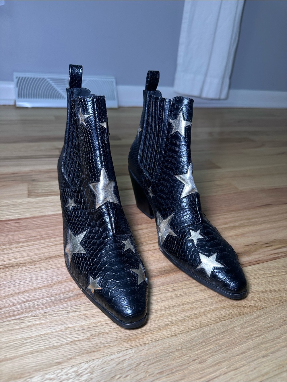Betsey Johnson Western Star Heel Ankle Boots